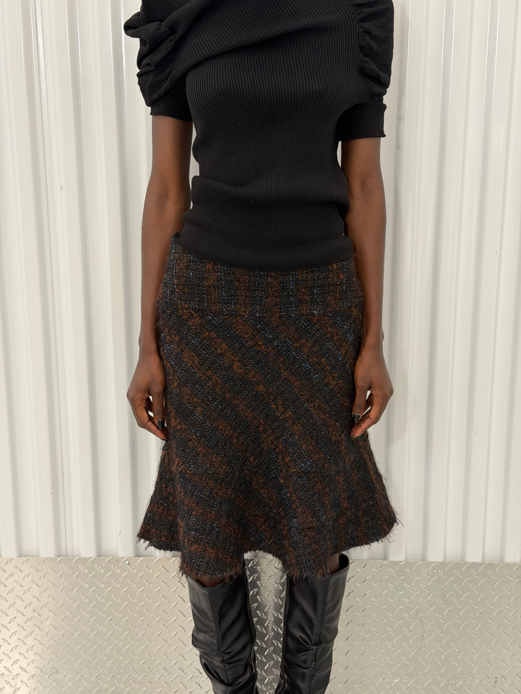 junya watanabe comme garçons tweed skirt