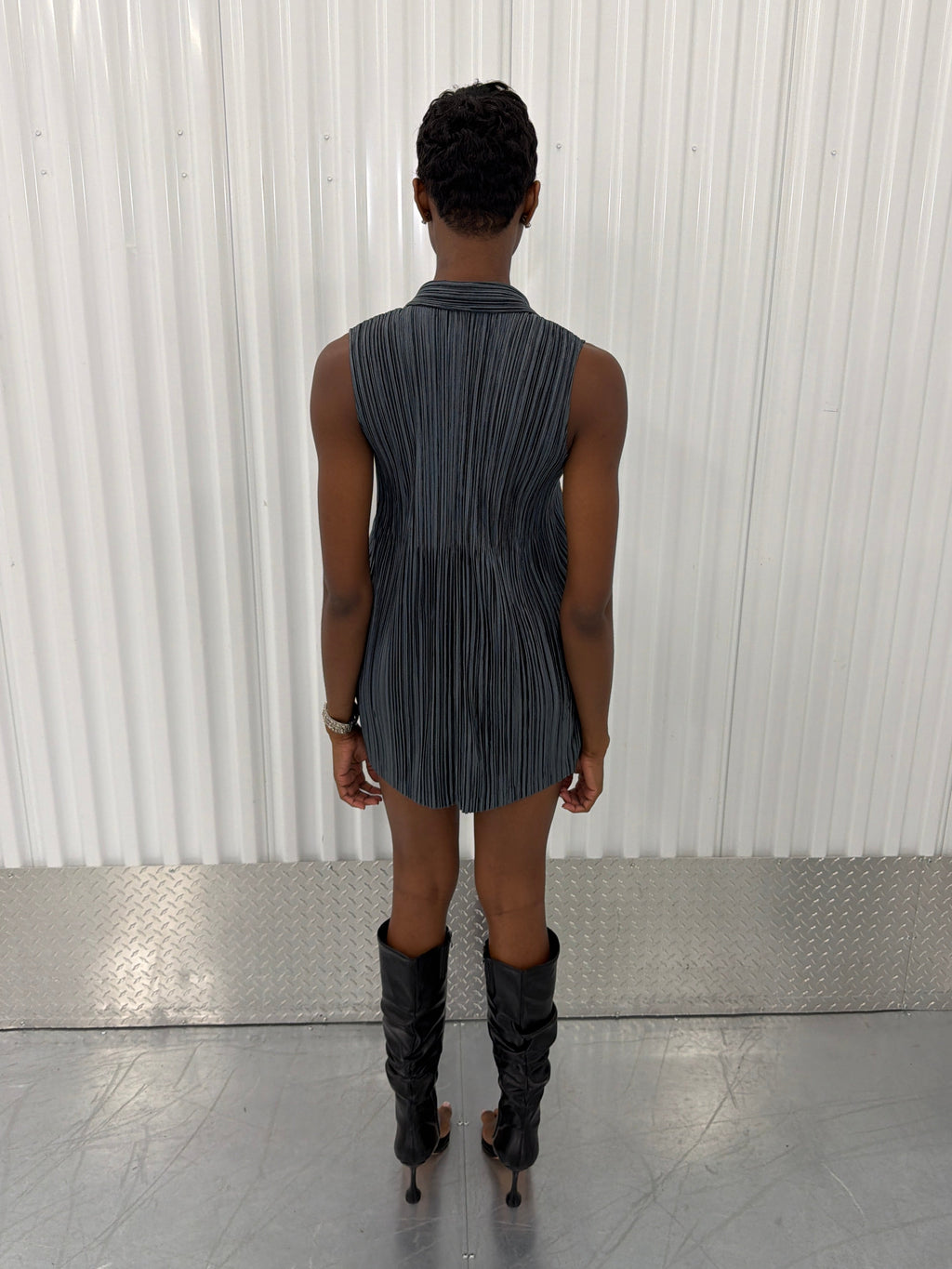 issey miyake button up tshirt dress