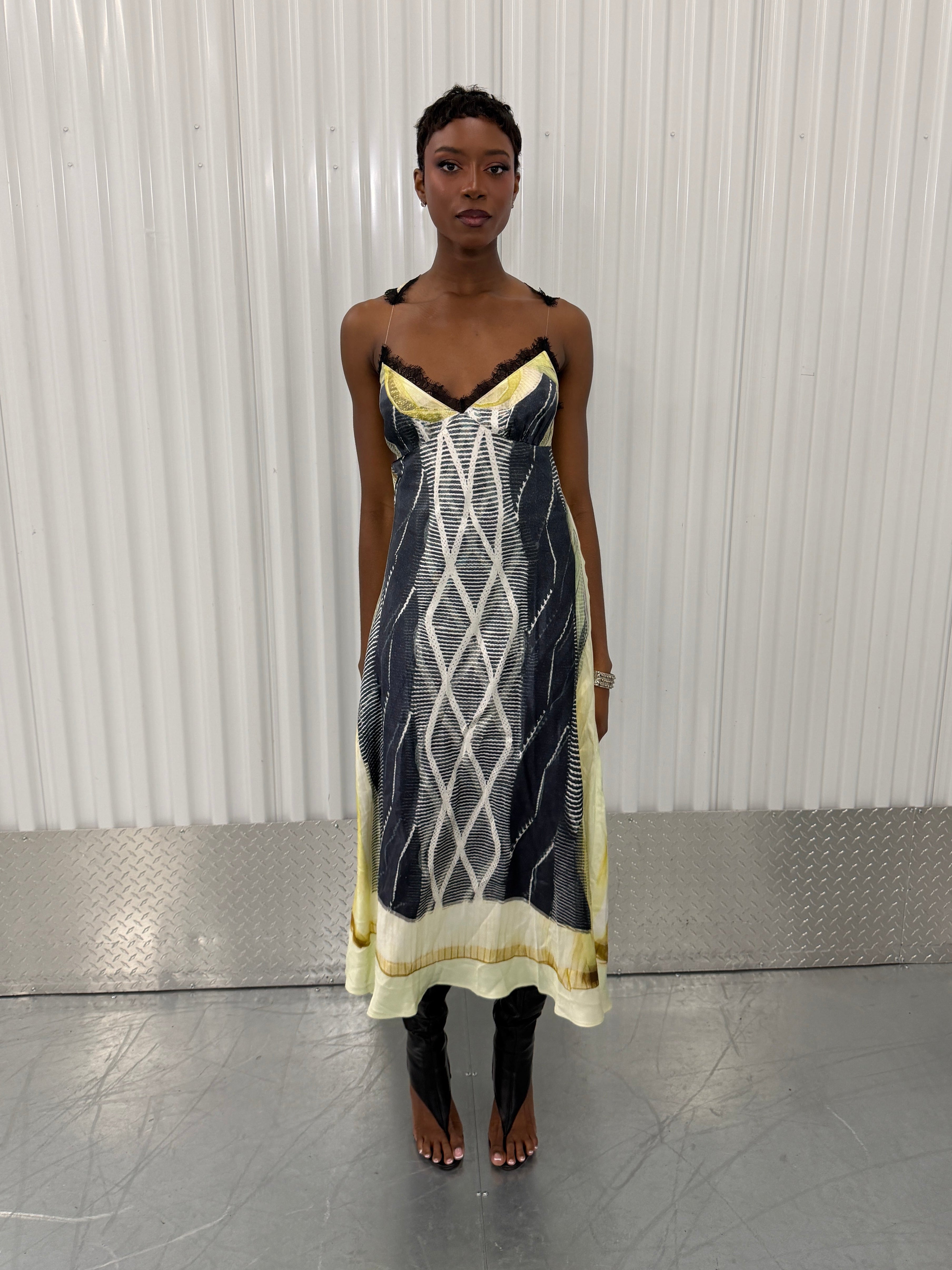glenn martens x h&m trompe l'œil maxi dress