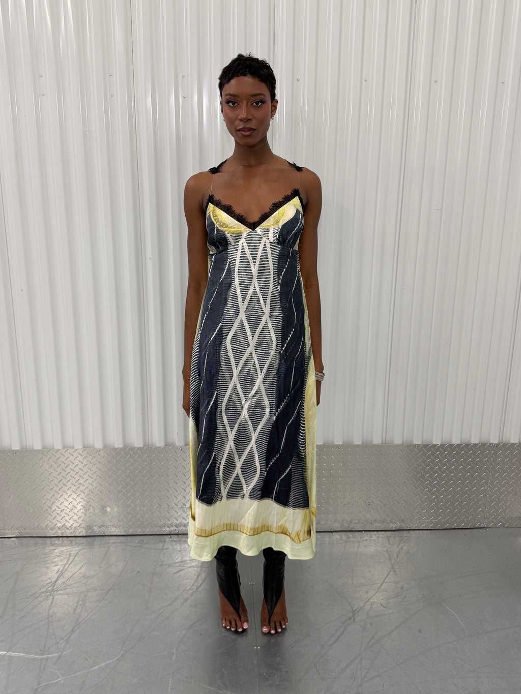 glenn martens x h&m trompe l'œil maxi dress