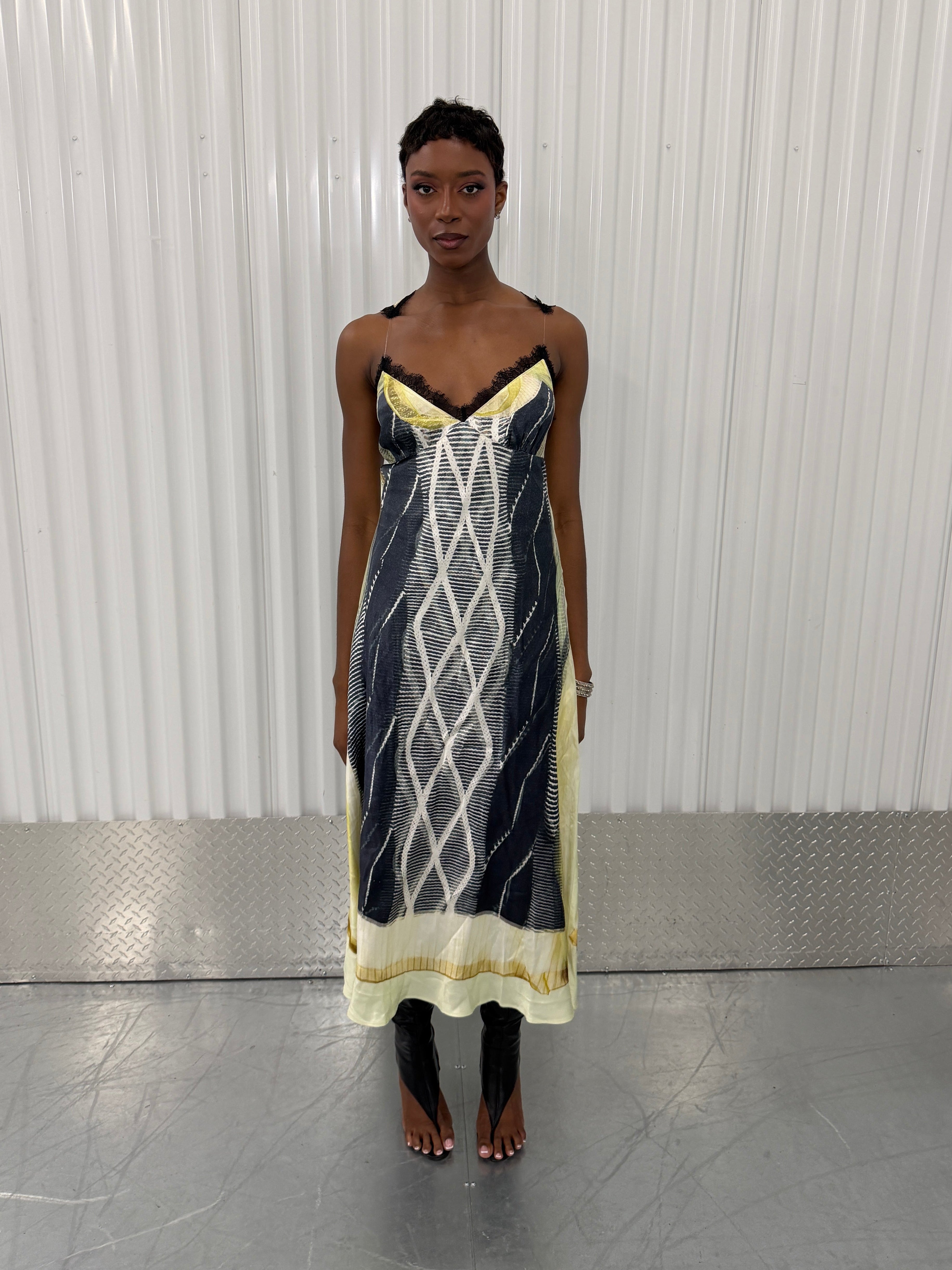 glenn martens x h&m trompe l'œil maxi dress