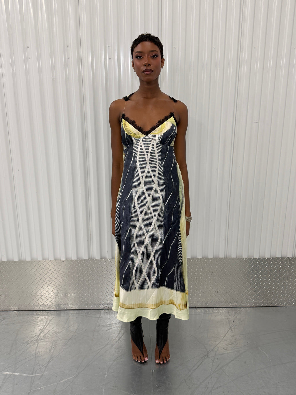 glenn martens x h&m trompe l'œil maxi dress