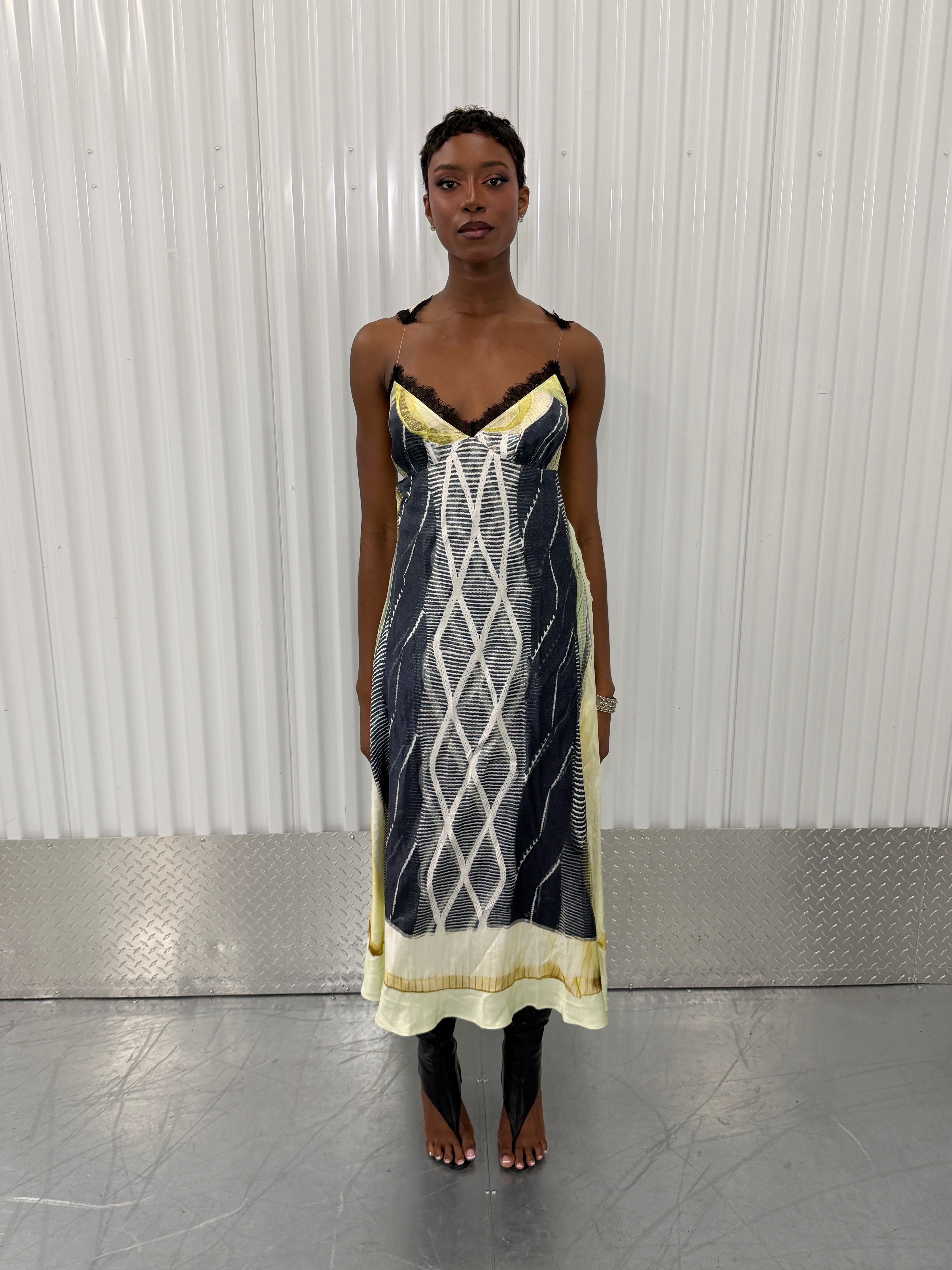 glenn martens x h&m trompe l'œil maxi dress