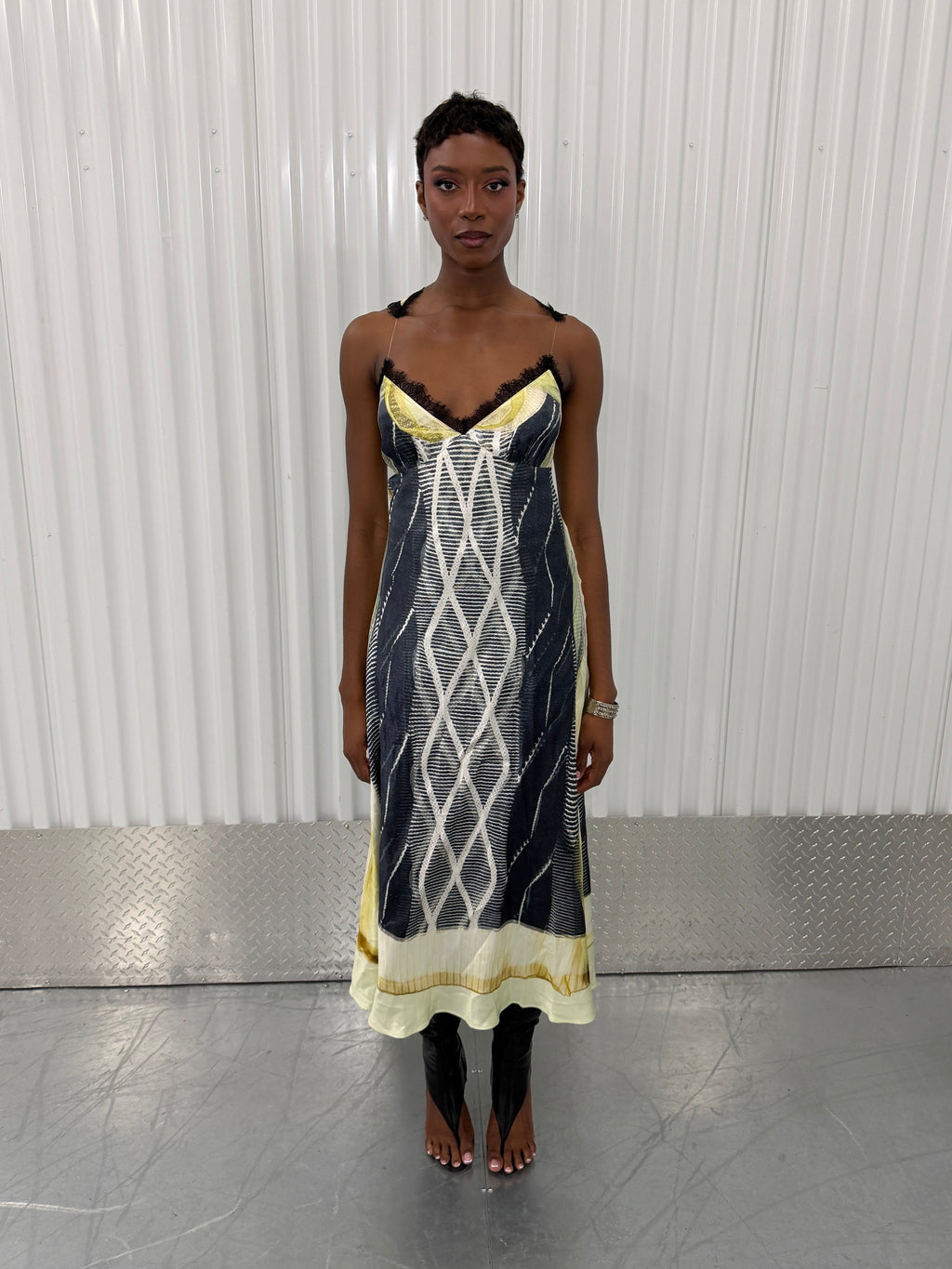 glenn martens x h&m trompe l'œil maxi dress