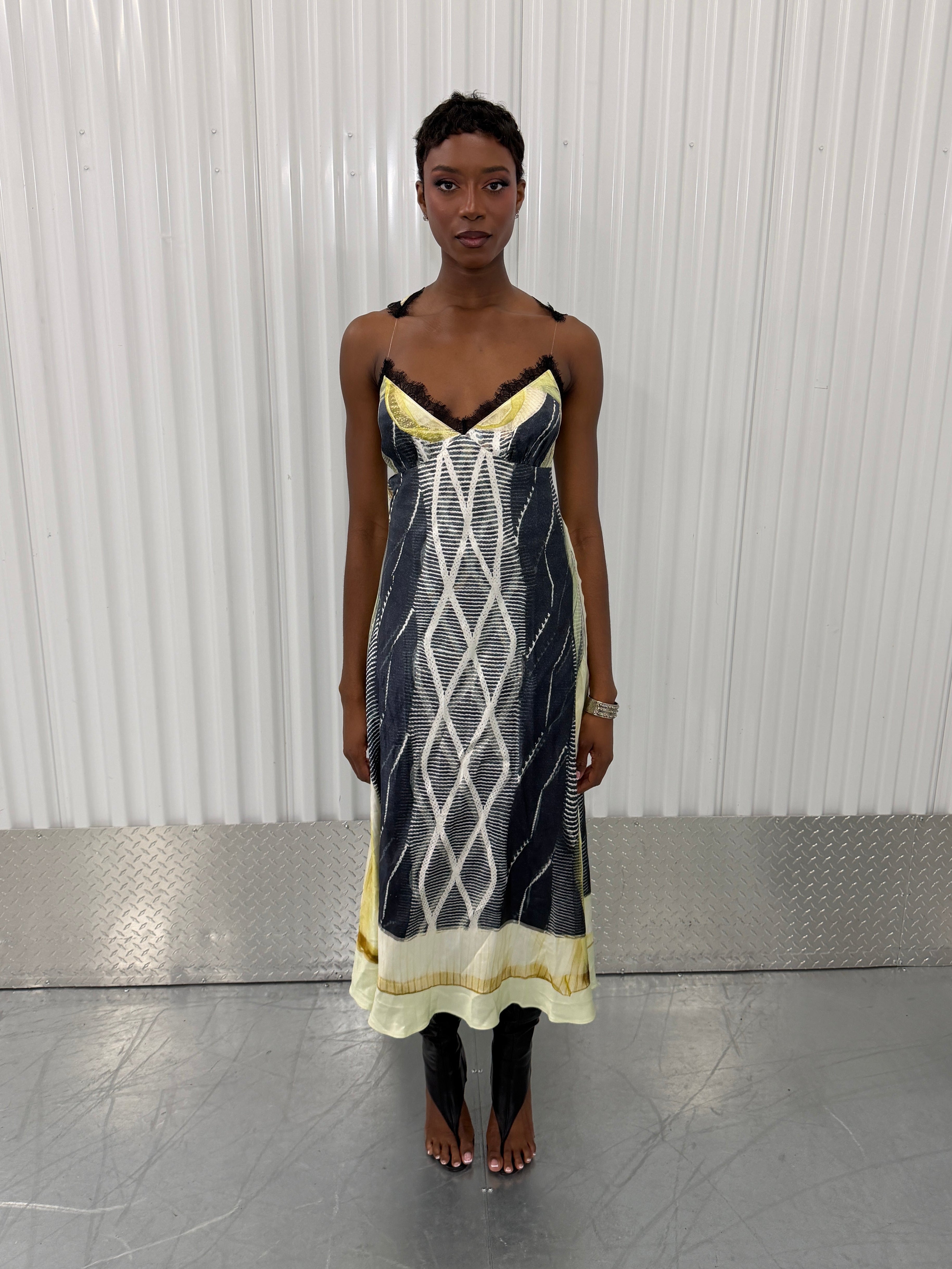 glenn martens x h&m trompe l'œil maxi dress