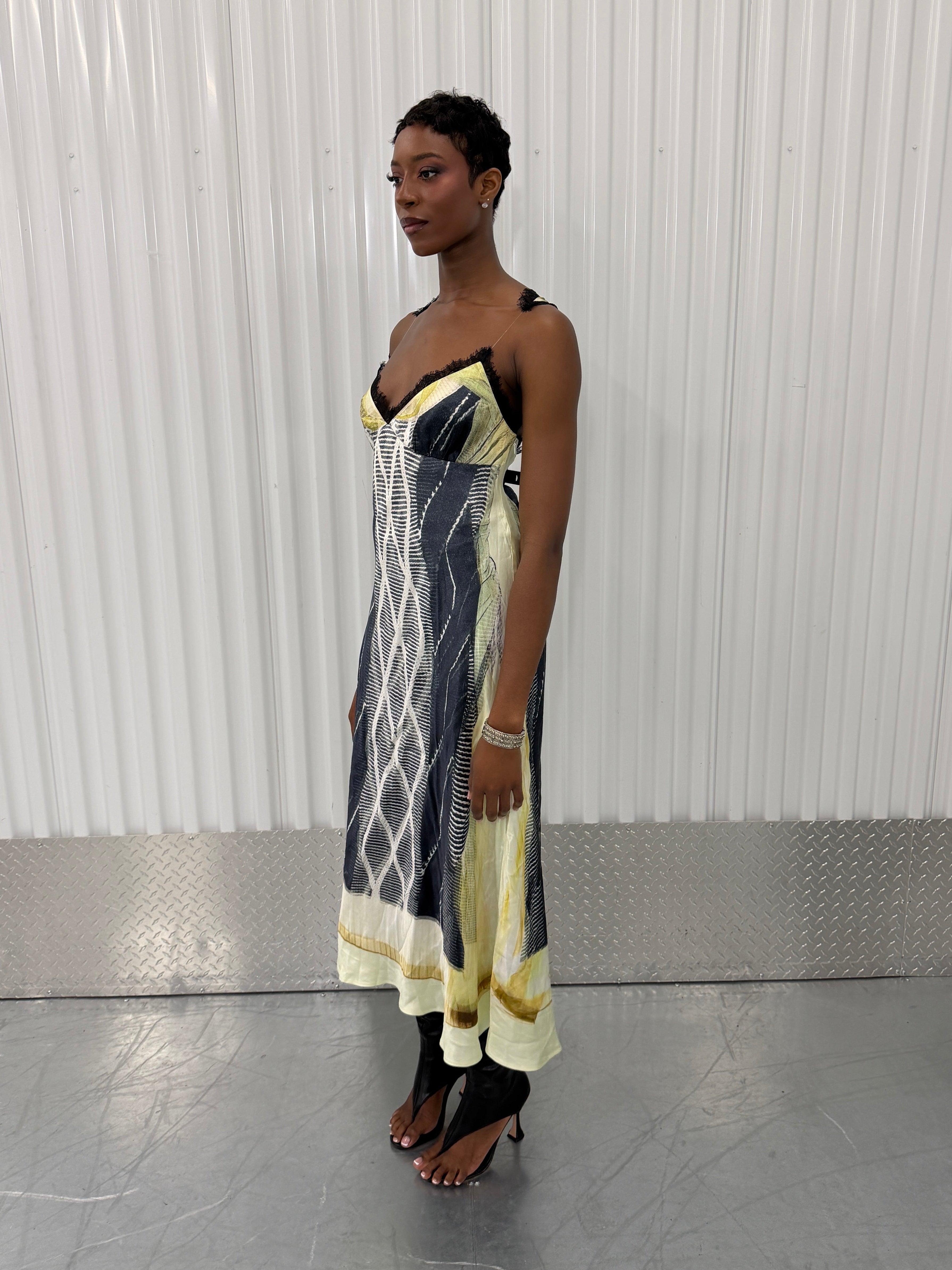 glenn martens x h&m trompe l'œil maxi dress