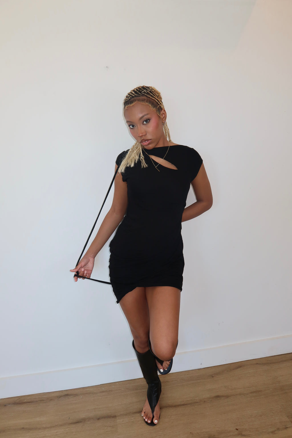 helmut lang distressed dress