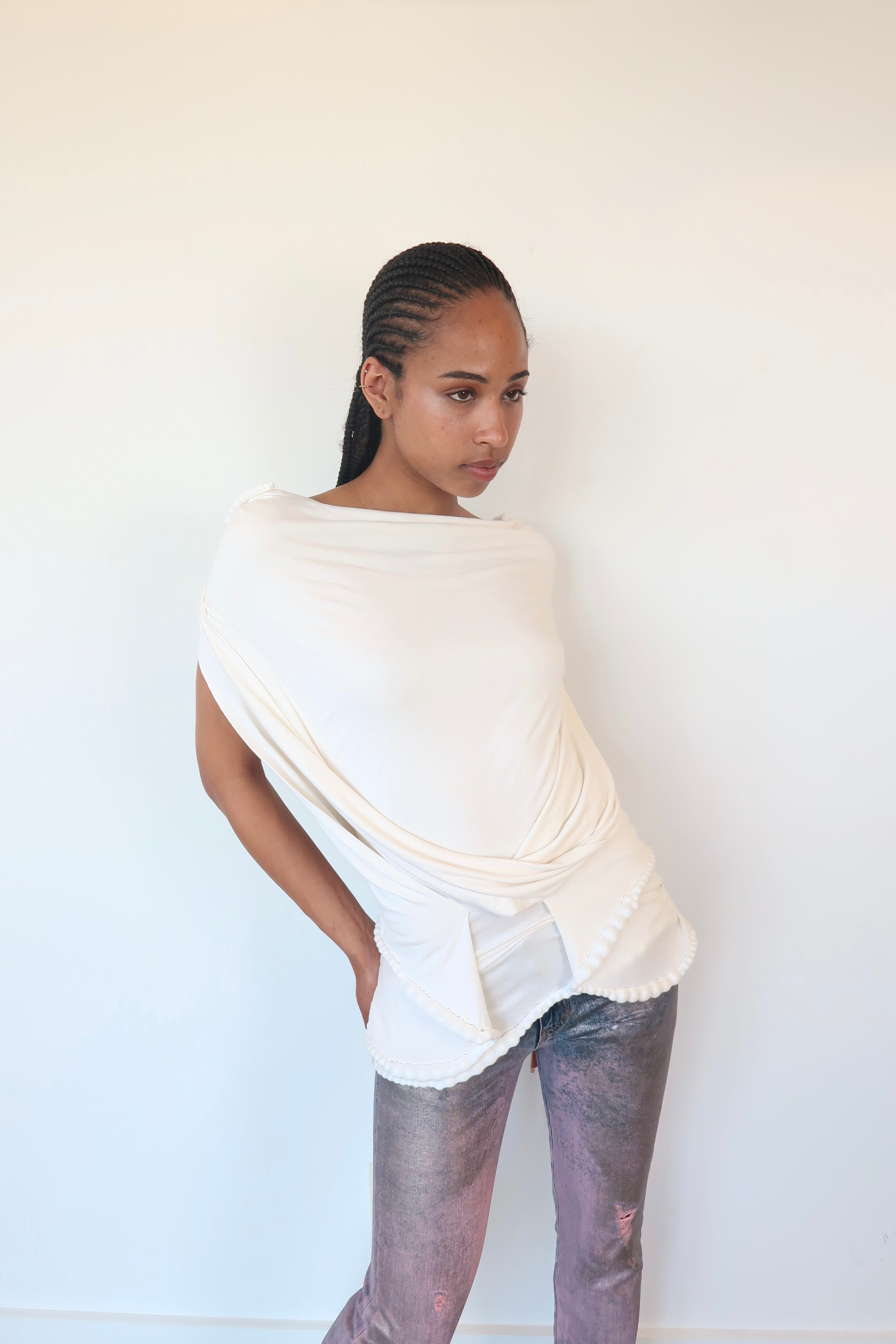 givenchy white beaded blouse