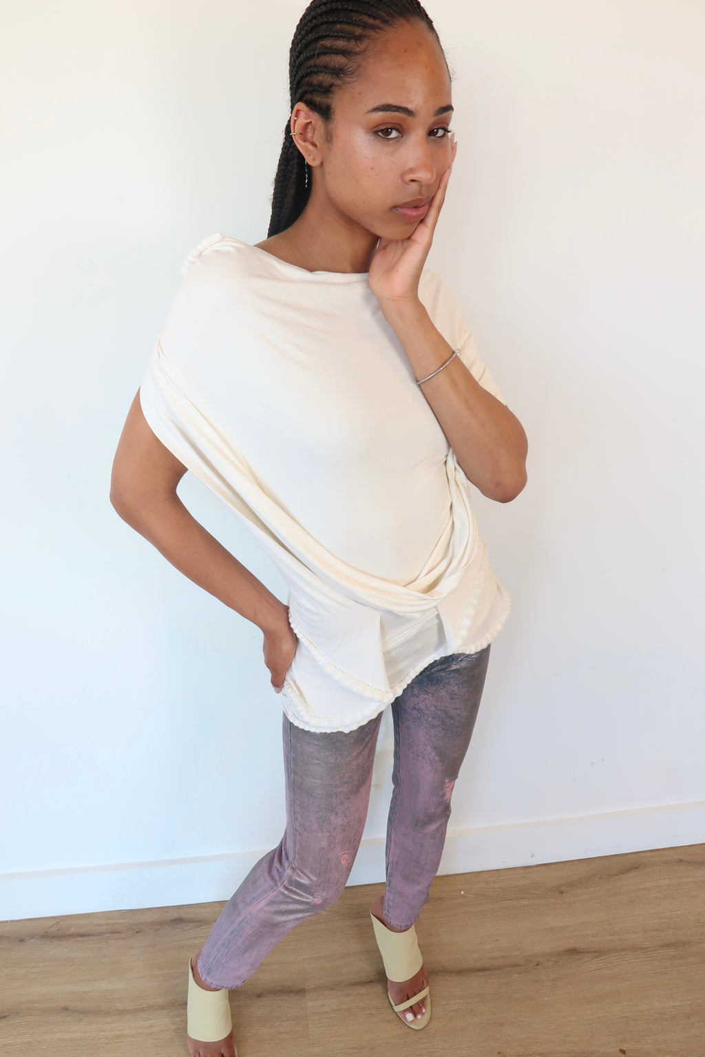 givenchy white beaded blouse