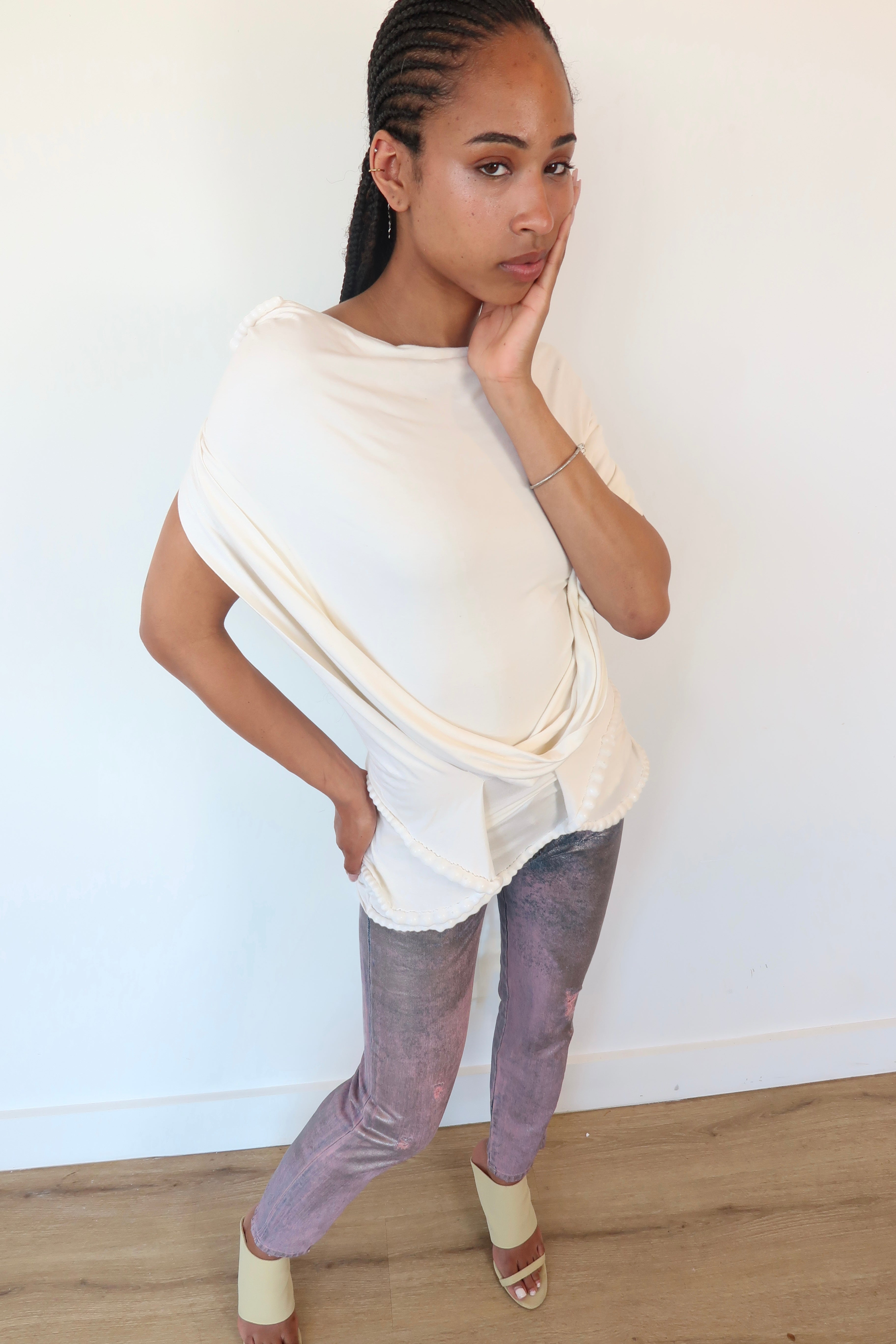 givenchy white beaded blouse