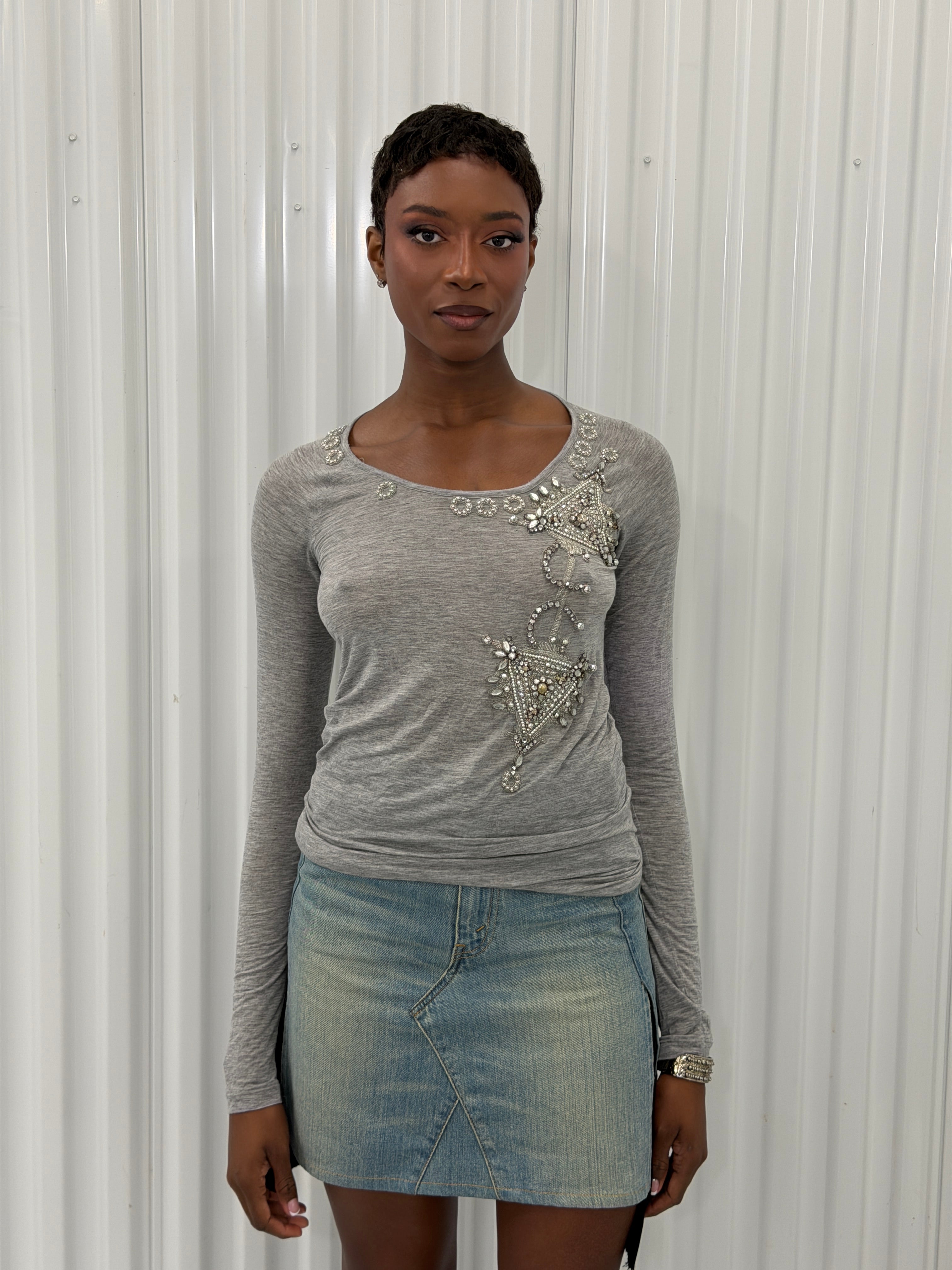 junya wantanabe CDG denim navy distressed skirt