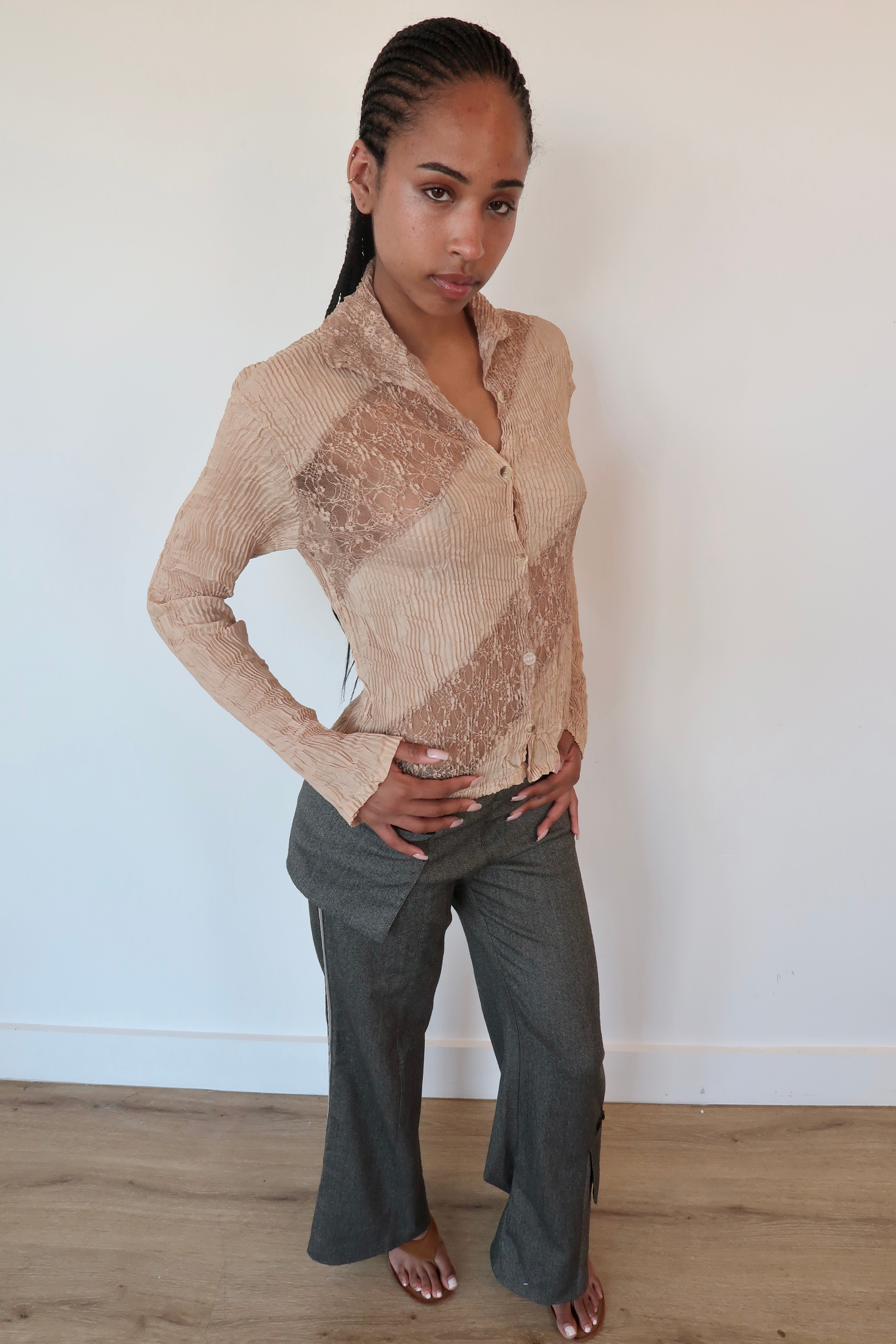 cop copine gray utility pants