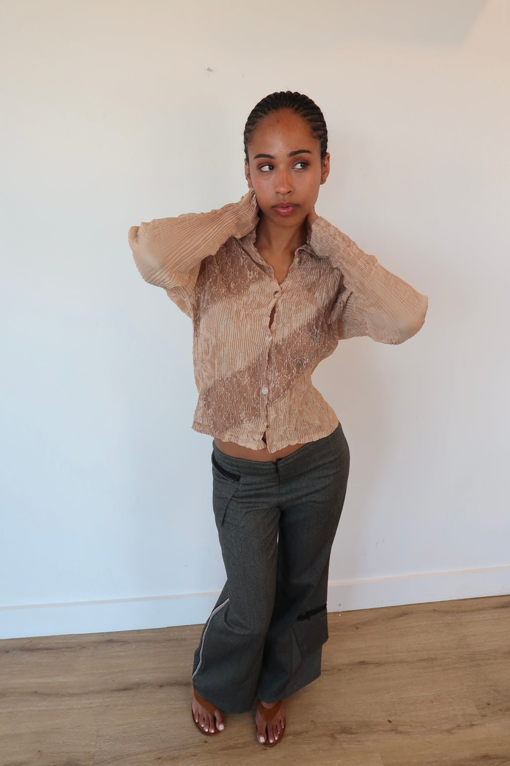 cop copine gray utility pants