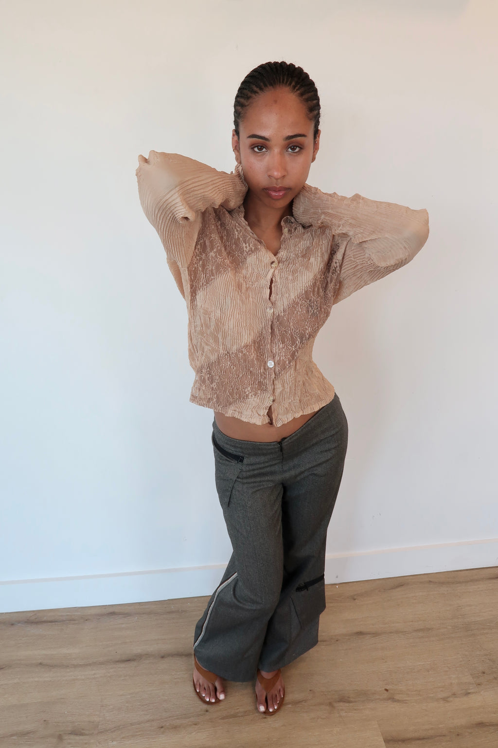 cop copine gray utility pants