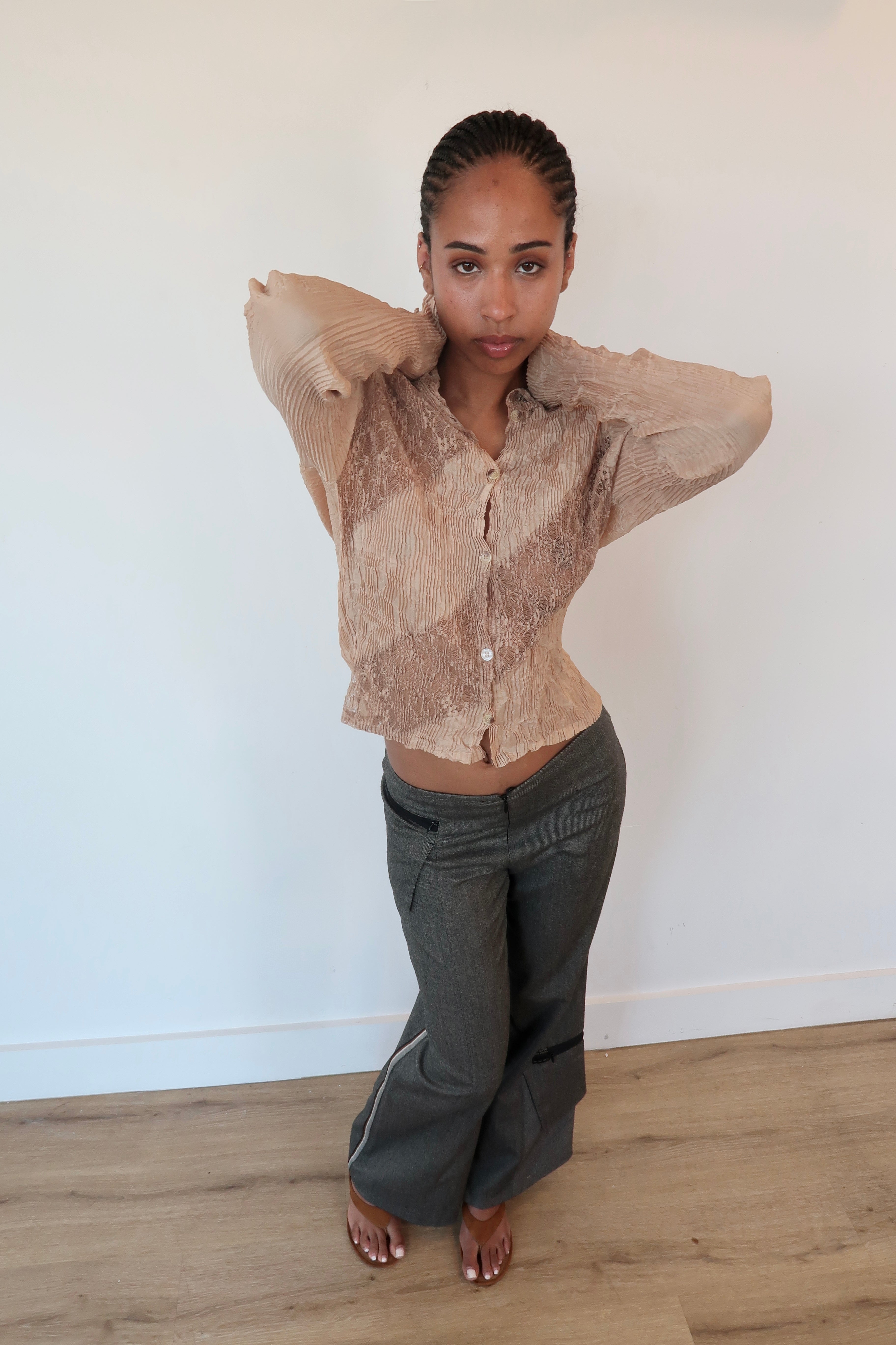 cop copine gray utility pants