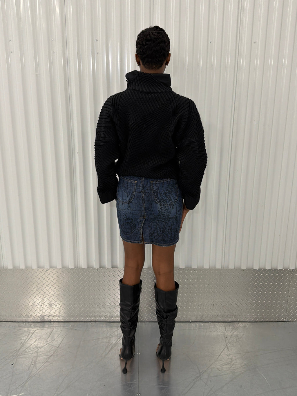 tsumori chisato denim print skirt
