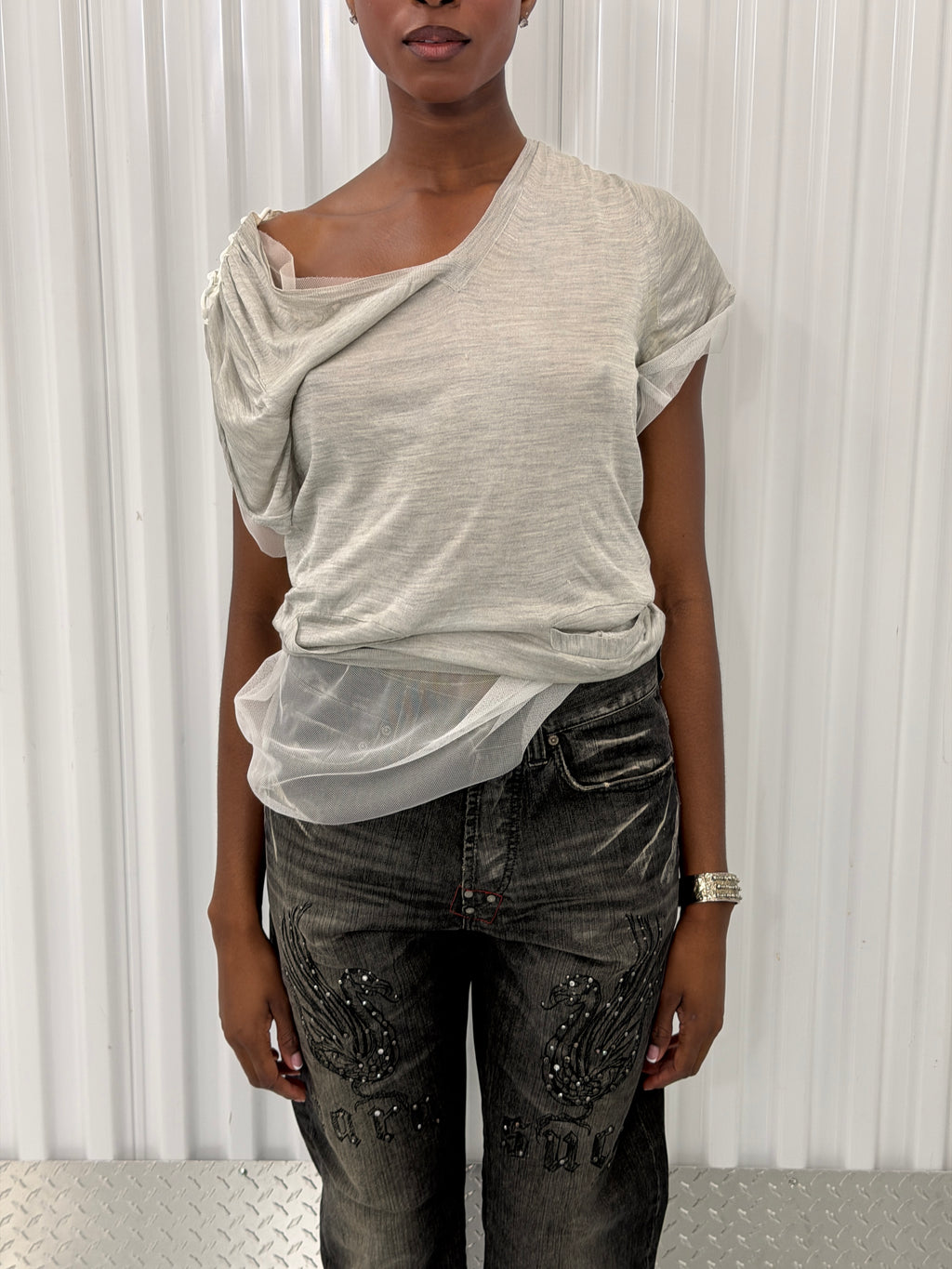 sacai luck sheer jersey blouse