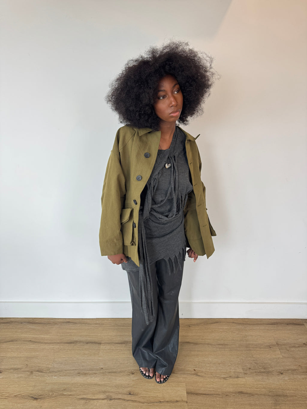 junya wantanabe distressed grey tshirt dress