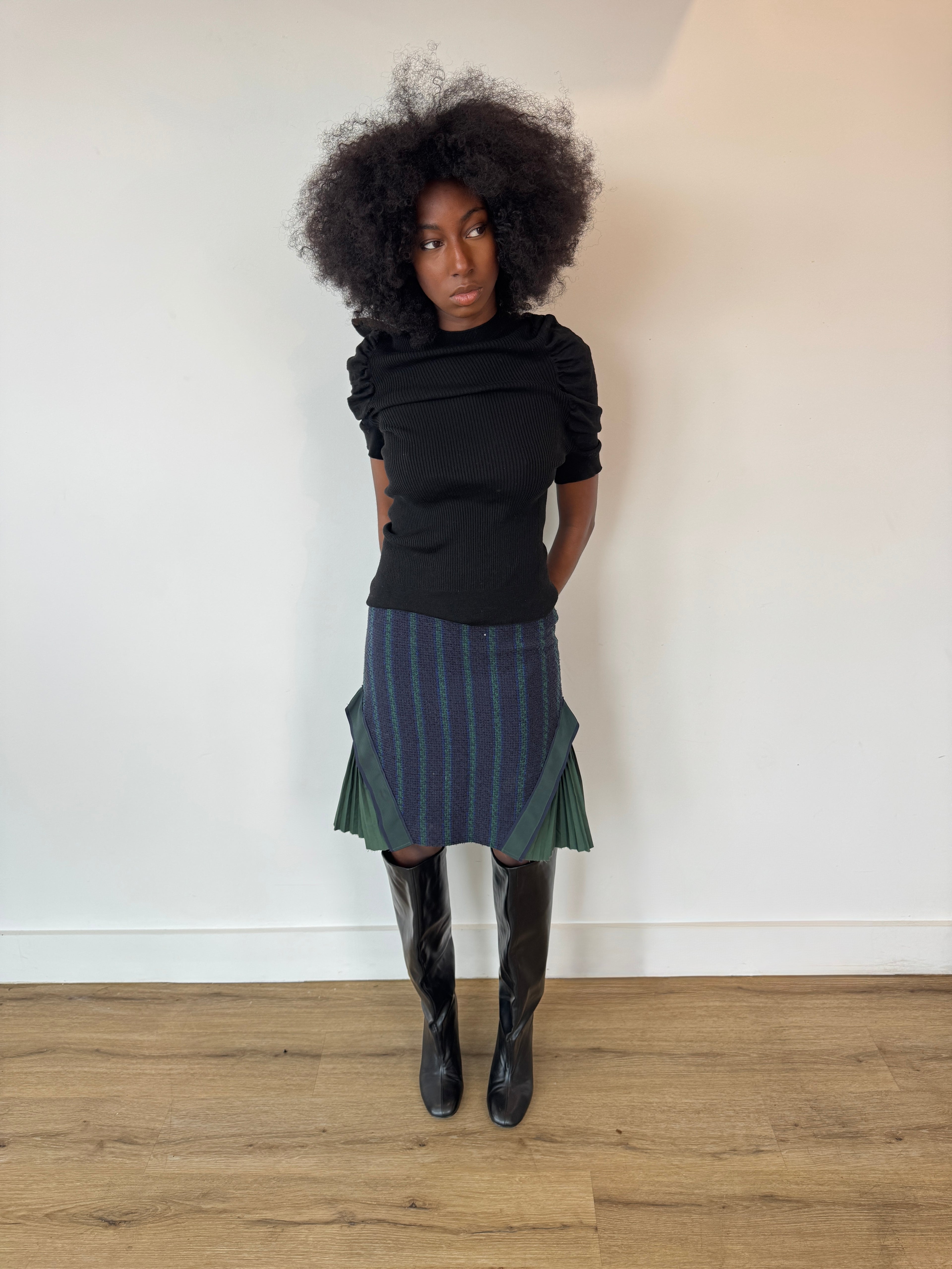 sacai pleated skirt