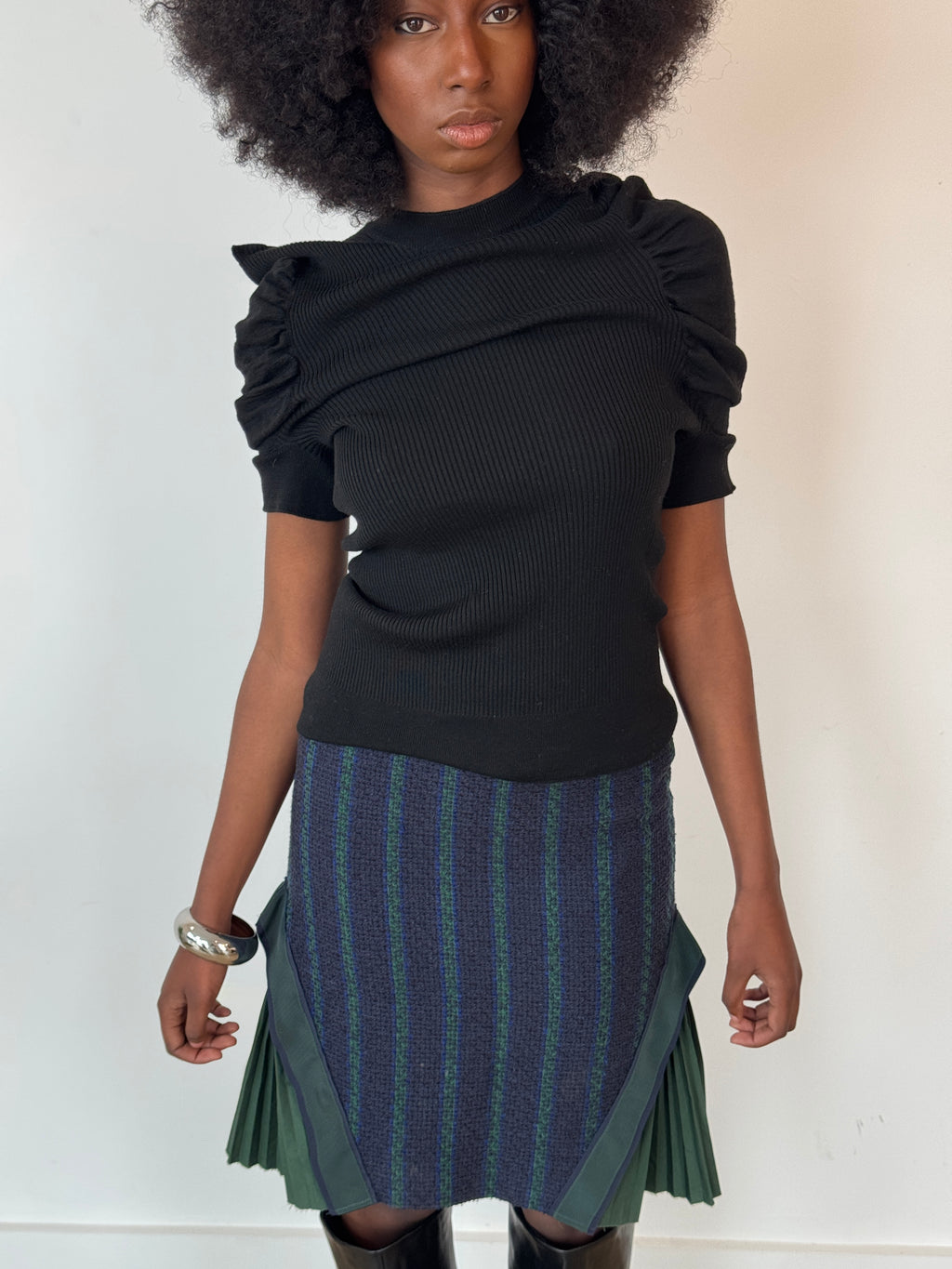 sacai pleated skirt
