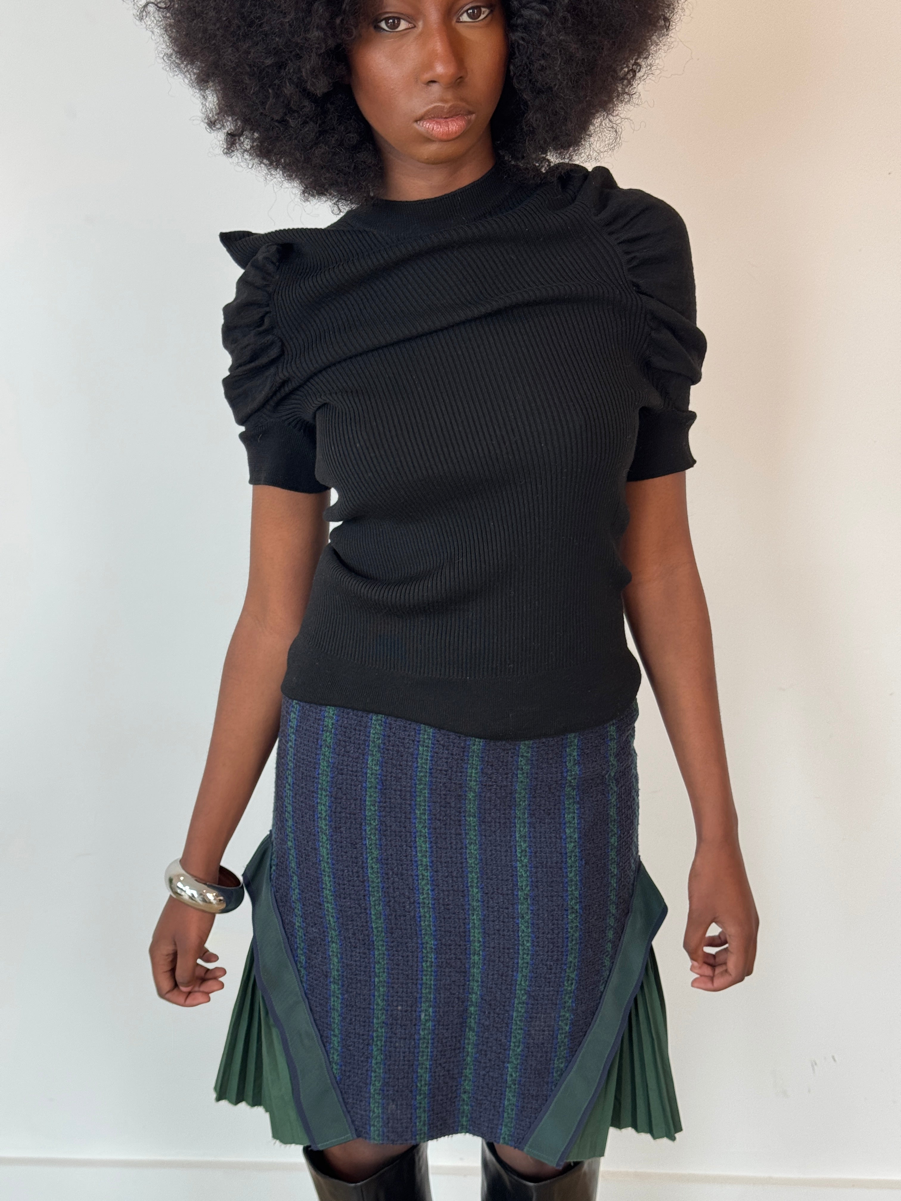 sacai pleated skirt