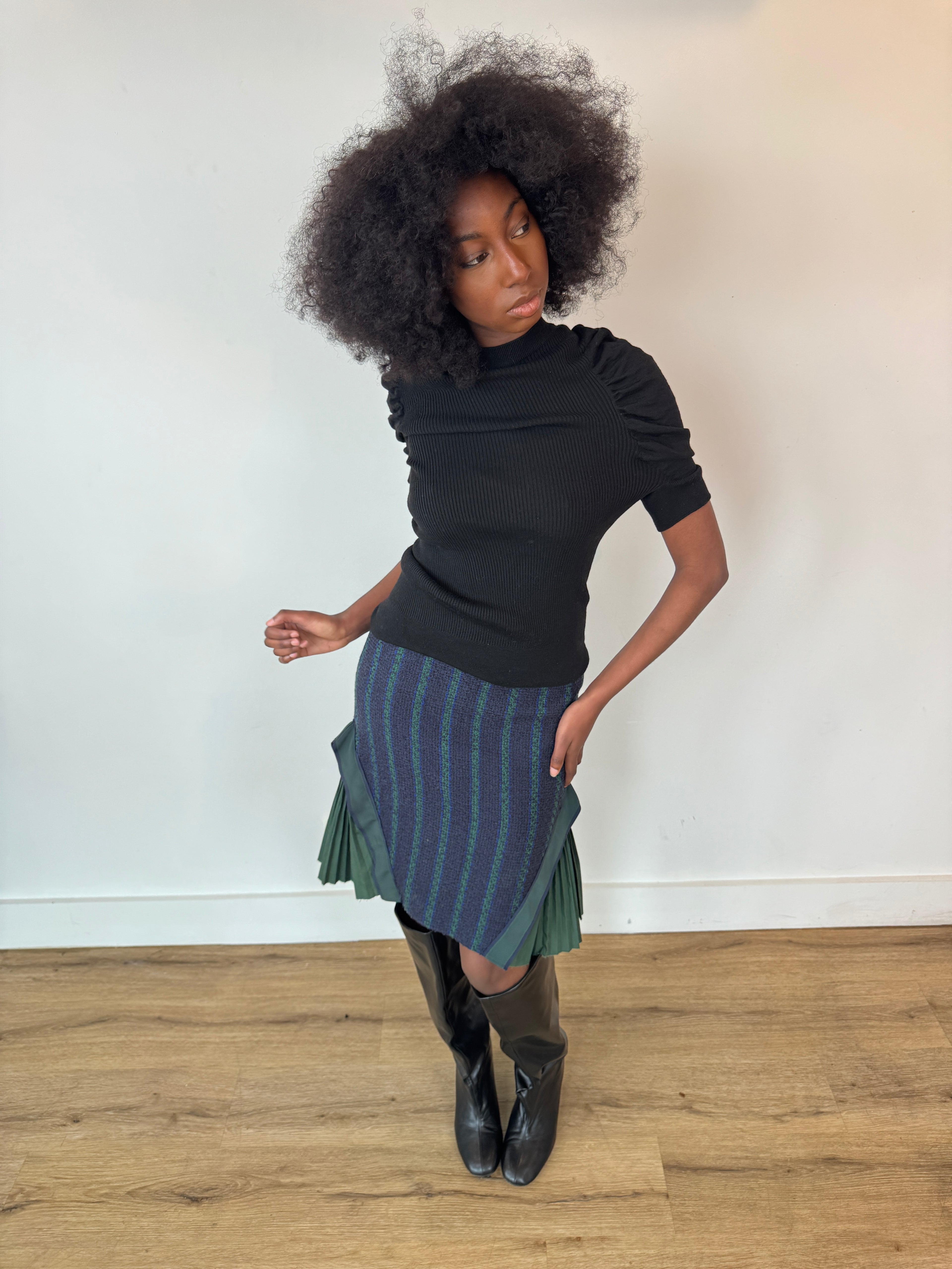 sacai pleated skirt