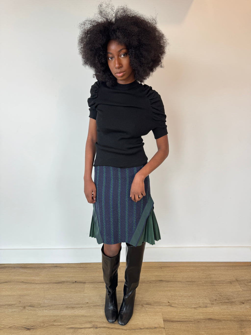 sacai pleated skirt