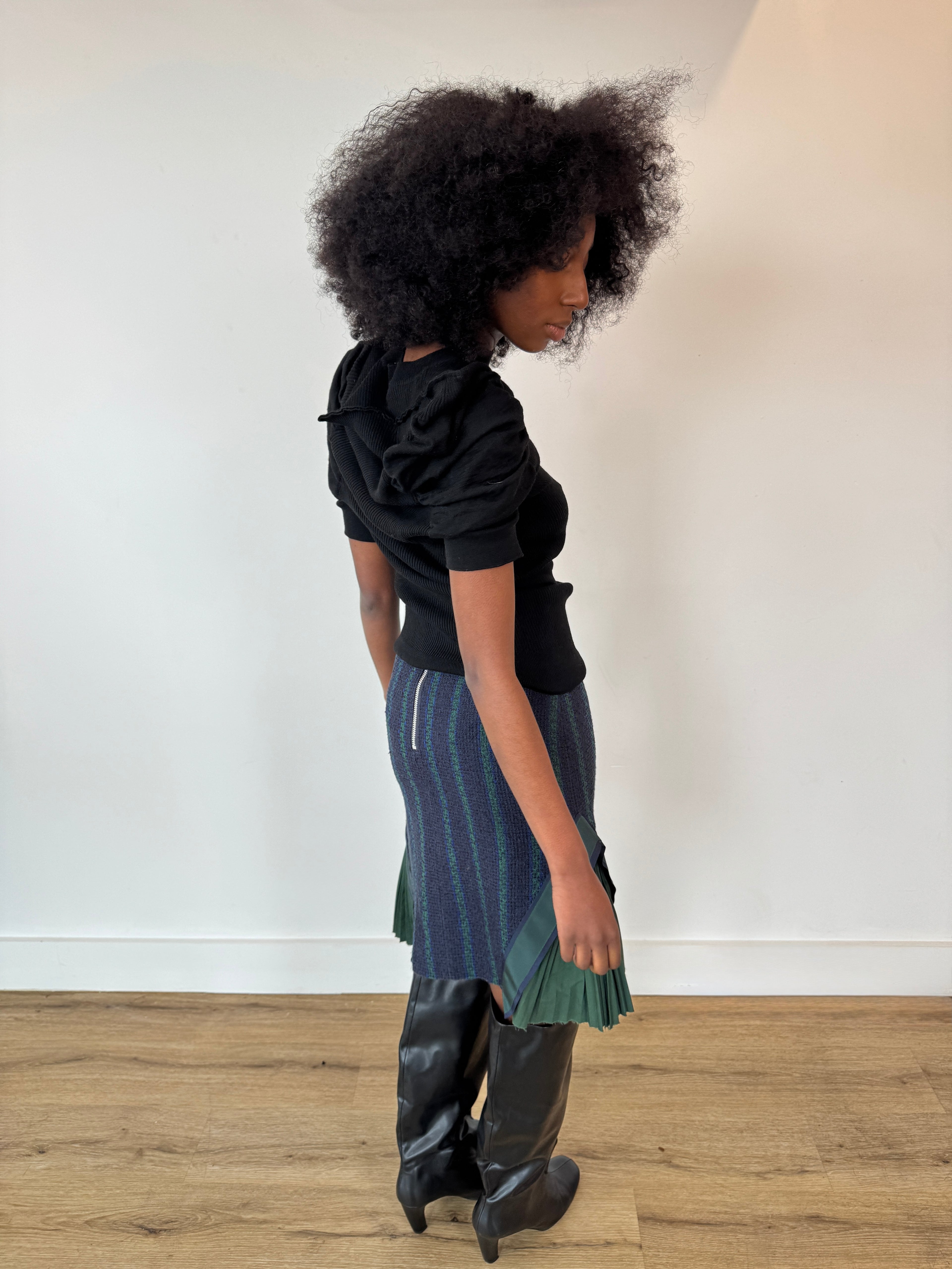 sacai pleated skirt