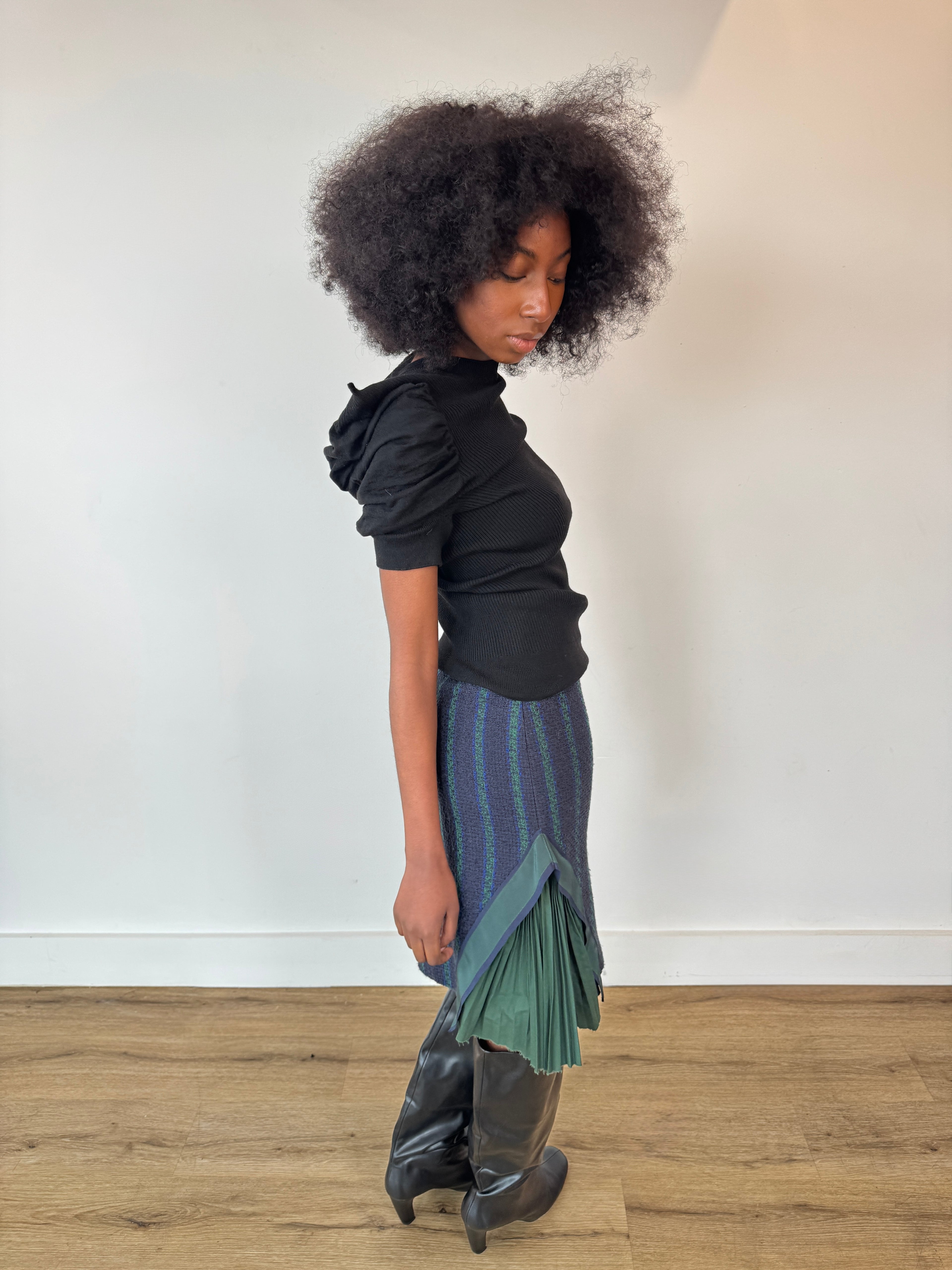 sacai pleated skirt