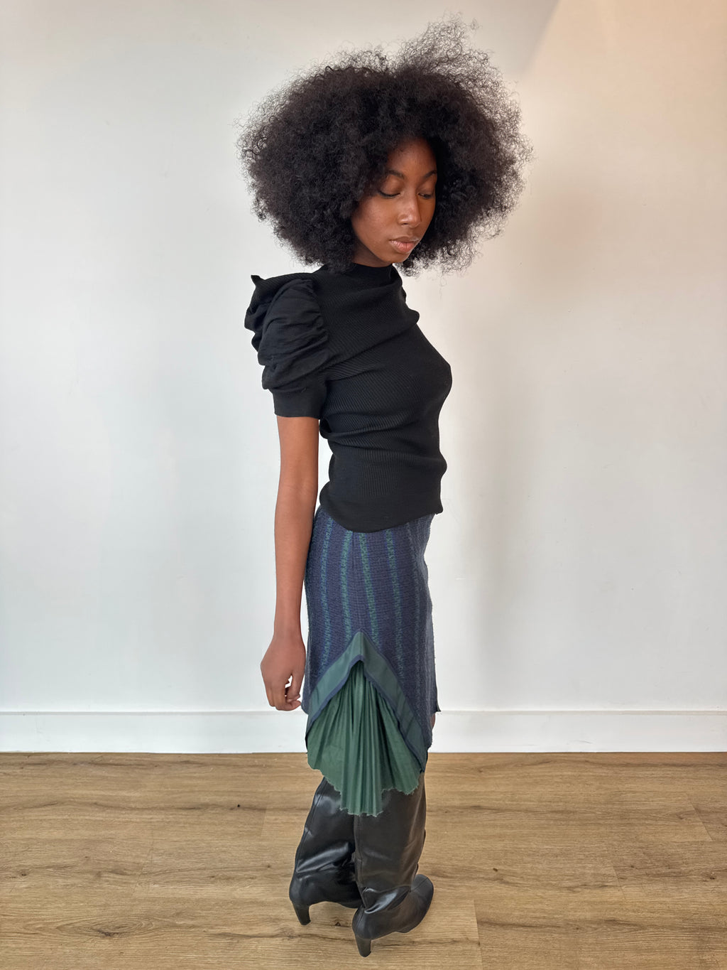 sacai pleated skirt