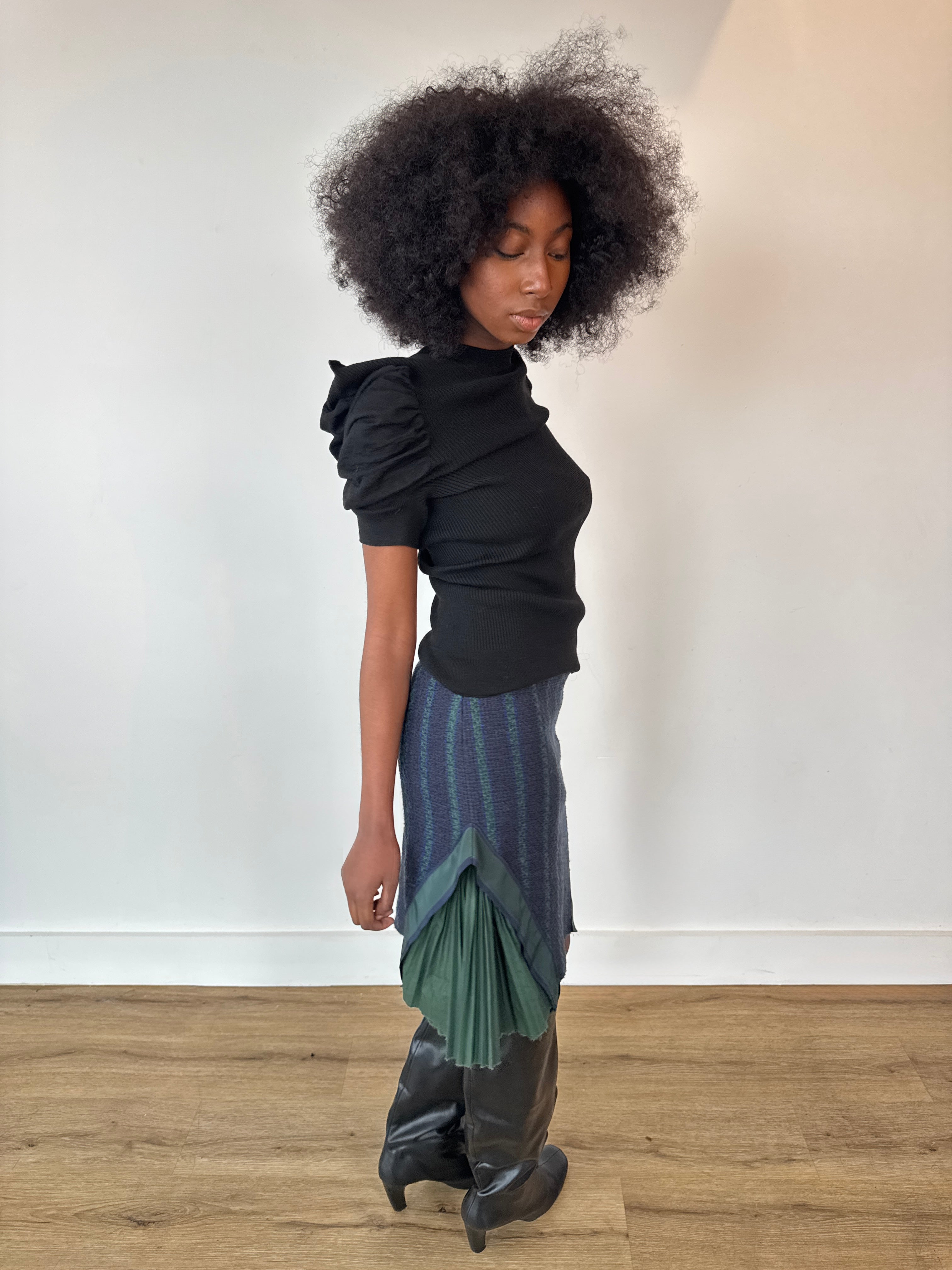 sacai pleated skirt