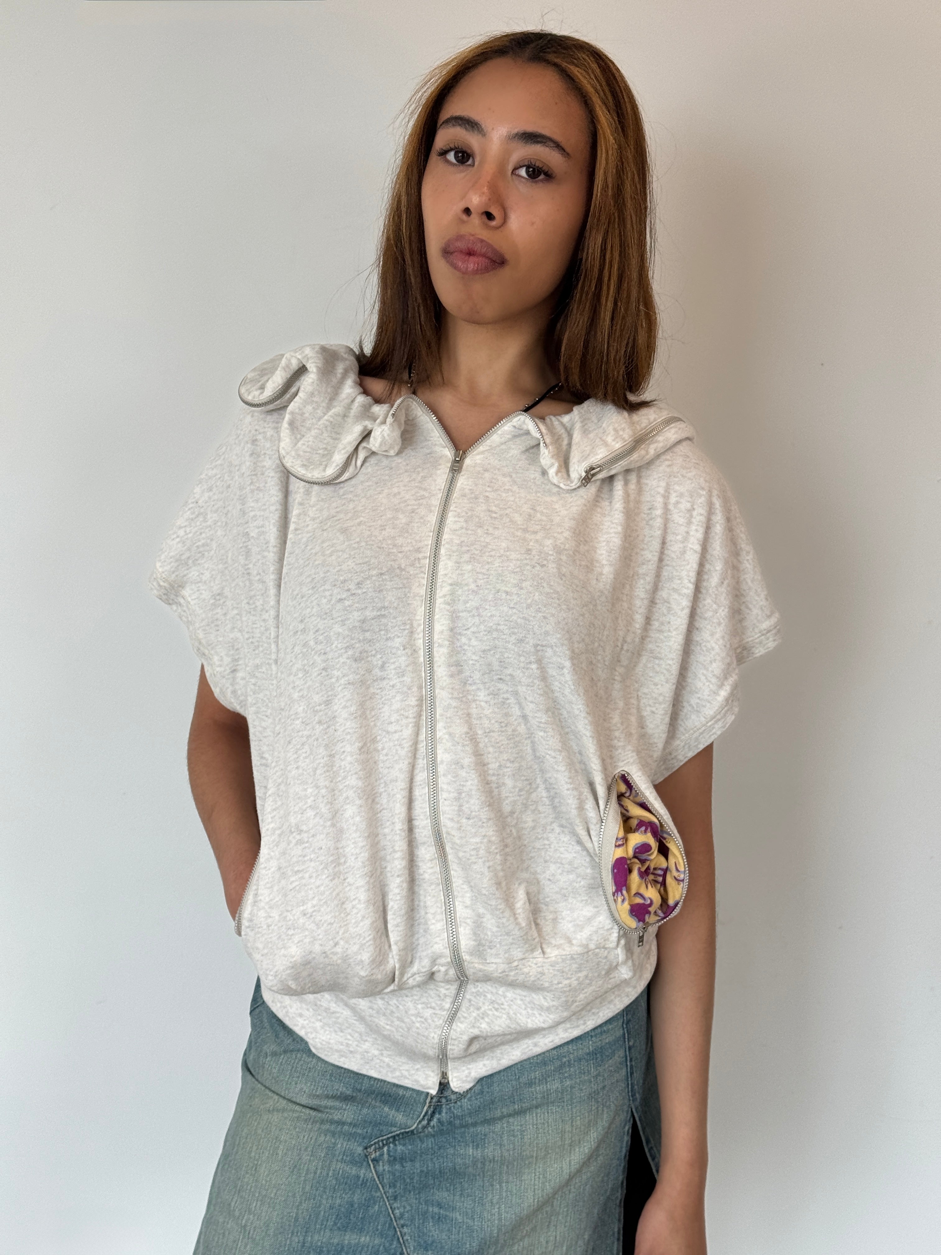 tsumori chisato zipper detail sweatshirt